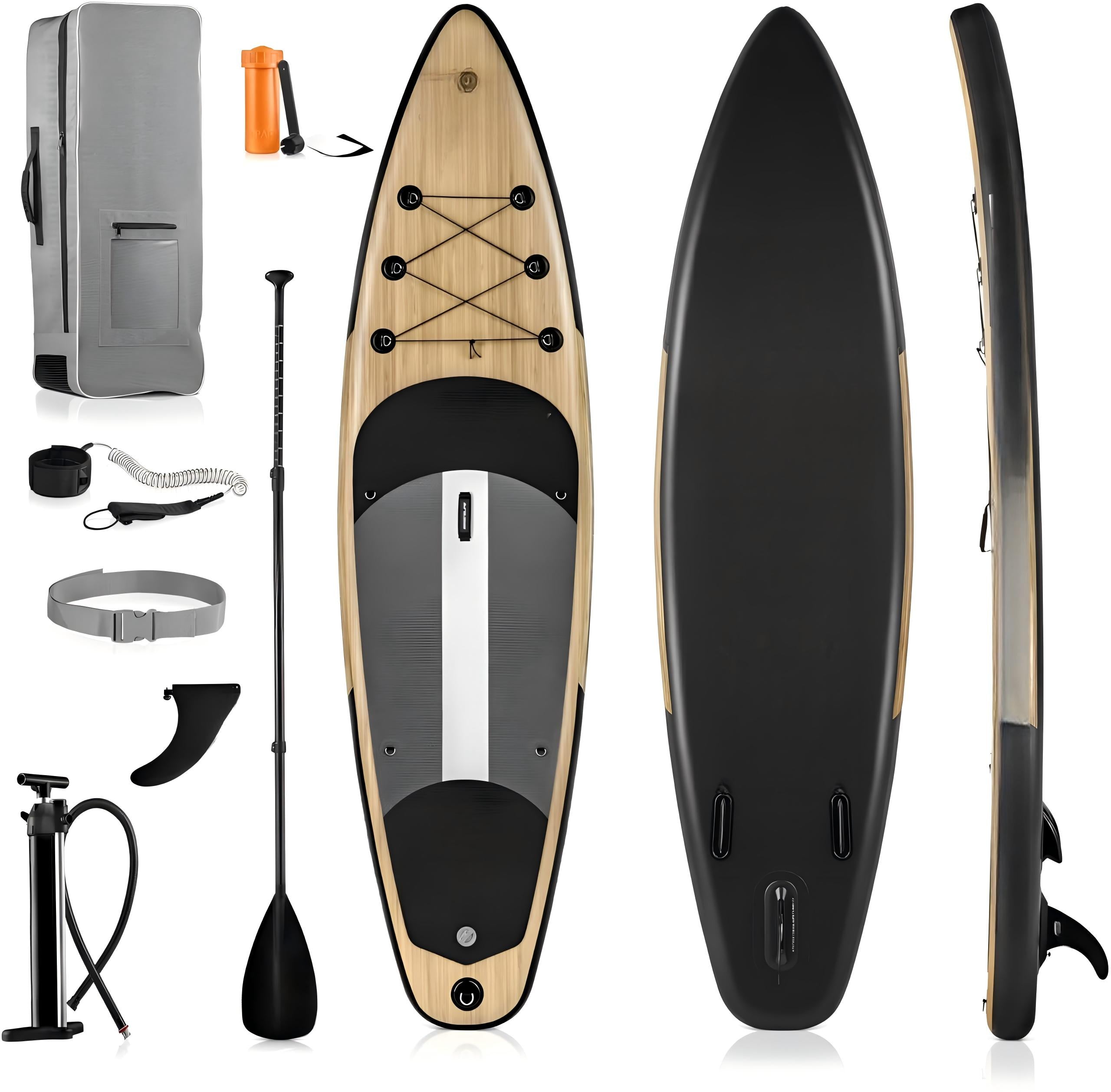 Paddle Board Inflatable Stand Up SUP 32in Wide Stable All Round Design for Adults and Kids – Paddle Board Non Slip EVA Deck Complete Kit with Paddle Pump Backpack Leash